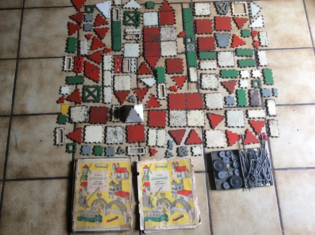Jeu De Construction Ancien Assemblô - Similaire à Meccano, Vintage, Pièces Métalliques, Collection